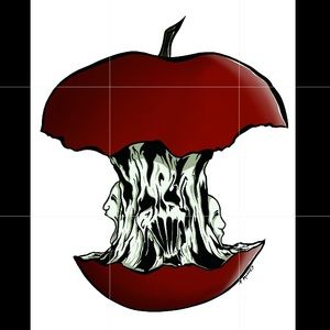 Hand drawn and signed 8x10 Print drawn by my husband. “Bad Apple”